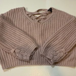 knit long sleeve crop top